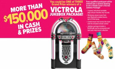 Gift Cards & Vouchers Online Competitions Idaho: Win a Victrola Jukebox Package with ,000 Gift Card. Hosted by Idoha Potato.