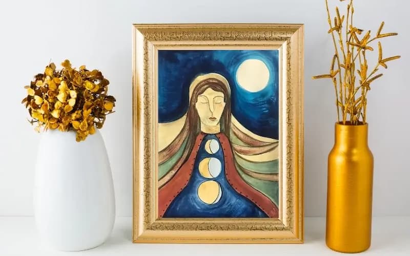 Arts & Crafts Online Competitions UK: Win a Unique Goddess Painting and 2025 Goddess Calendar. Hosted by Woman Magazine.