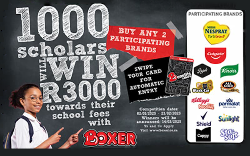 Education & Courses Online Competitions South Africa: Win R3 000 Cash Towards School Fees. Hosted by Boxer.