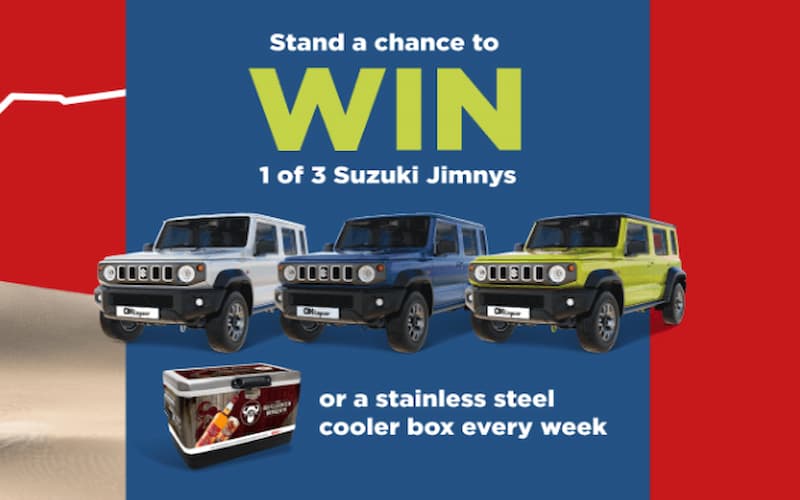 Automotive Online Giveaways South Africa: Win a Suzuki Jimny or Cooler Box. Hosted by OK Liquor.